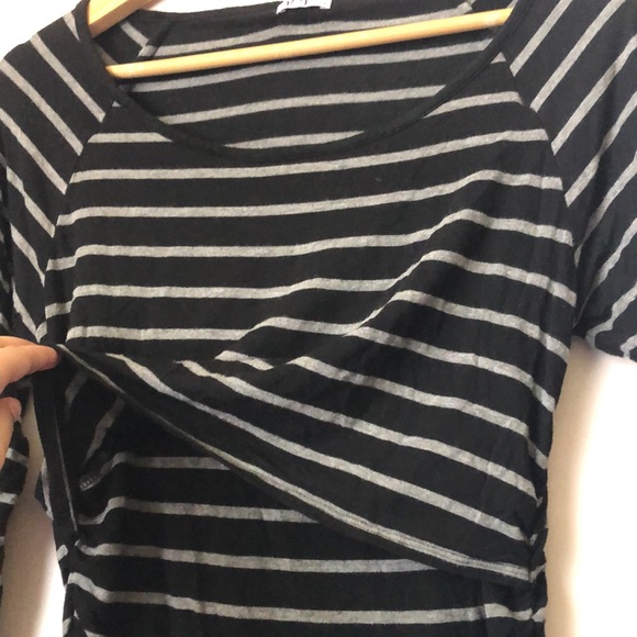 Maternity Striped Three-Quarter Sleeve Shirt - Picture 6 of 6